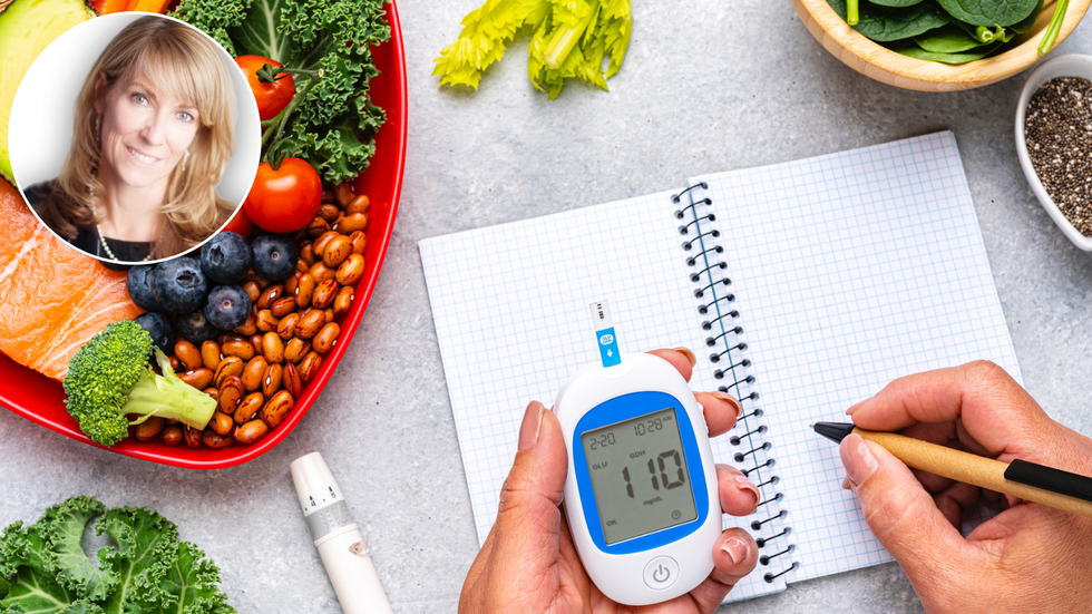 Dr Renee Hoenderkamp (left), food diary (right)