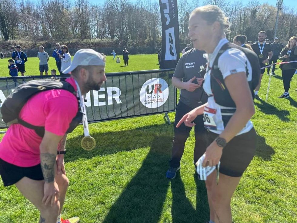 Dr Zakrzewski pictured with her medal after the race