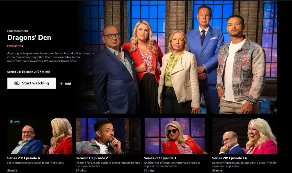 Dragons' Den's third episode was pulled from BBC iPlayer