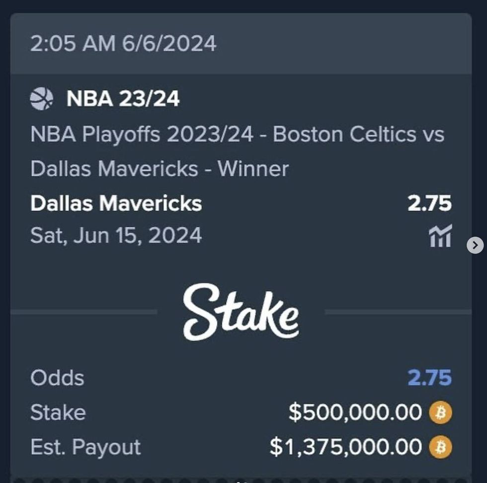 Drake put the wager before Game 1