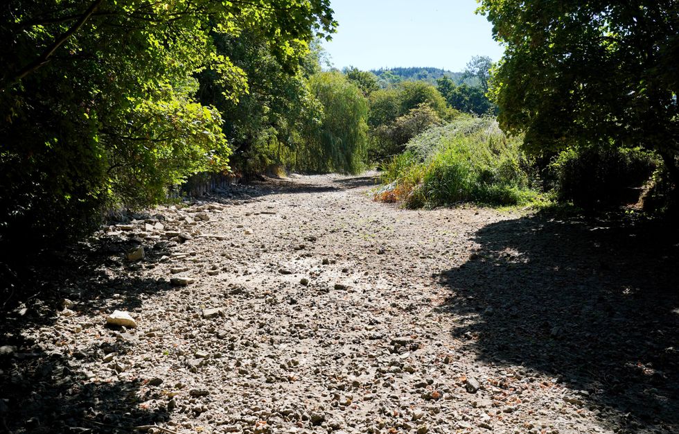 Dried out river due to hot weather