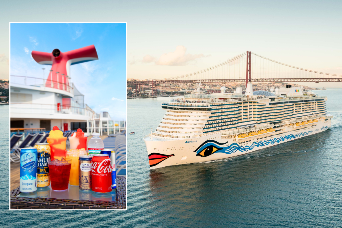 Drinks from CHEERS! Zero Proof package on deck of Carnival Cruise Line ship / Carnival cruise ship