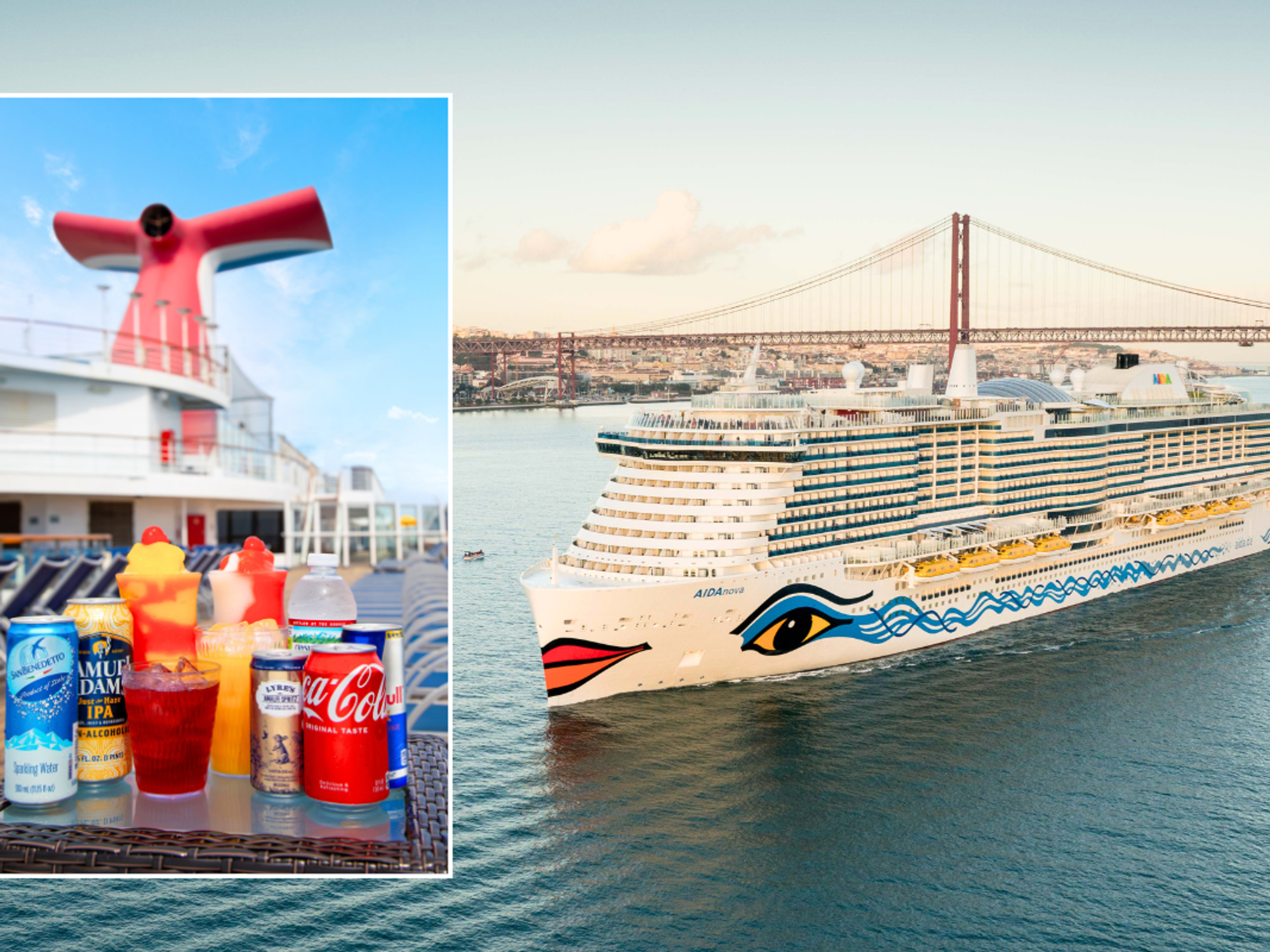 Drinks from CHEERS! Zero Proof package on deck of Carnival Cruise Line ship / Carnival cruise ship