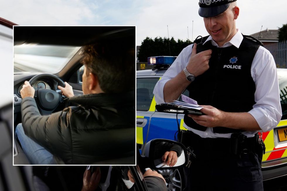 Driver and a police car