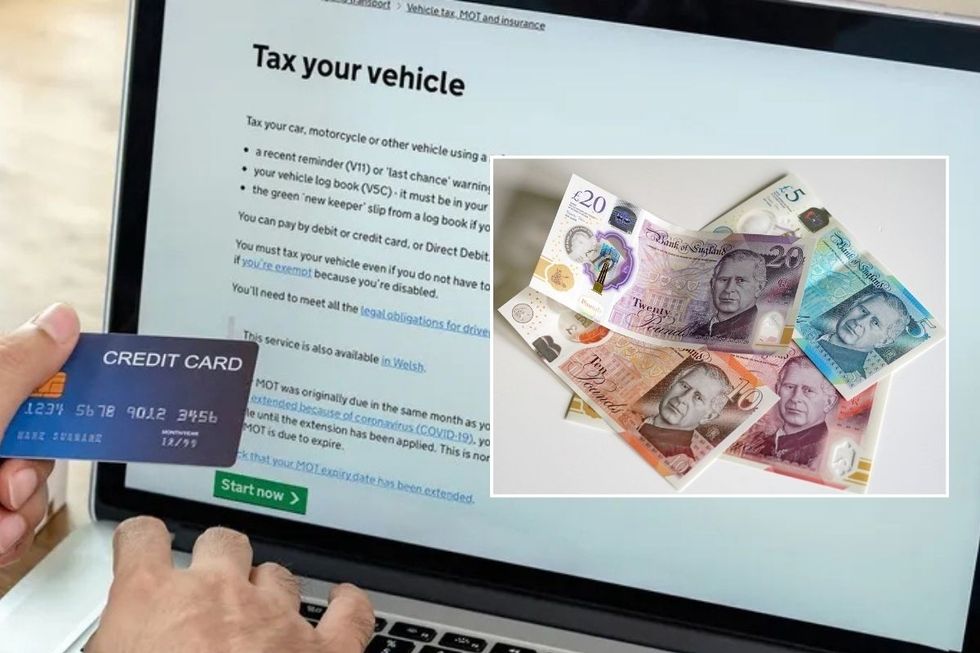 Driver paying car tax and UK money
