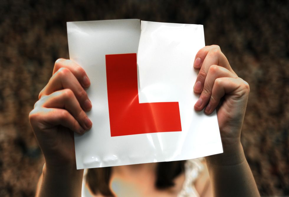 Driver ripping up learner plate