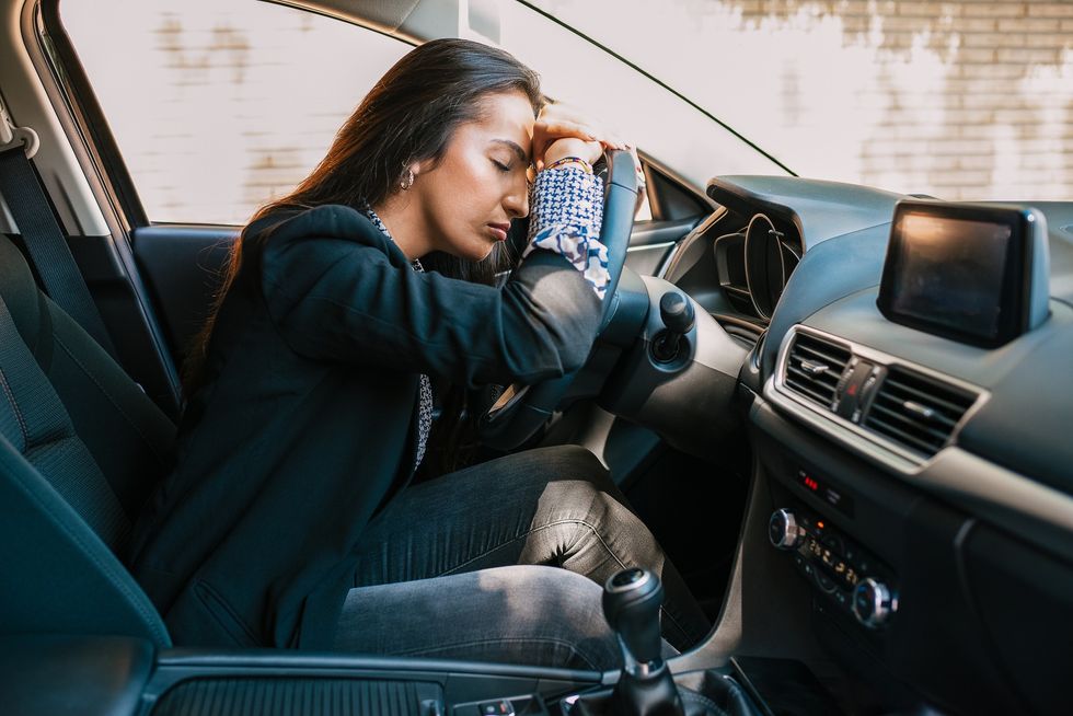 Driver sleeping in car