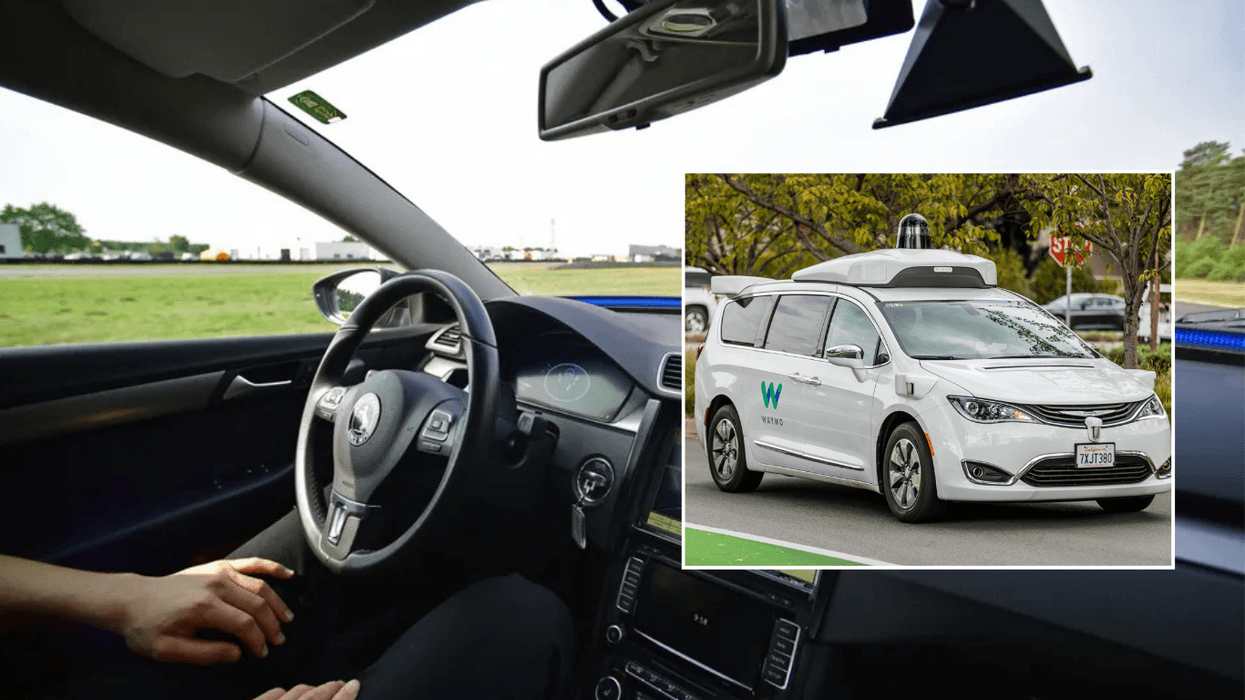 Driverless car and Waymo vehicle