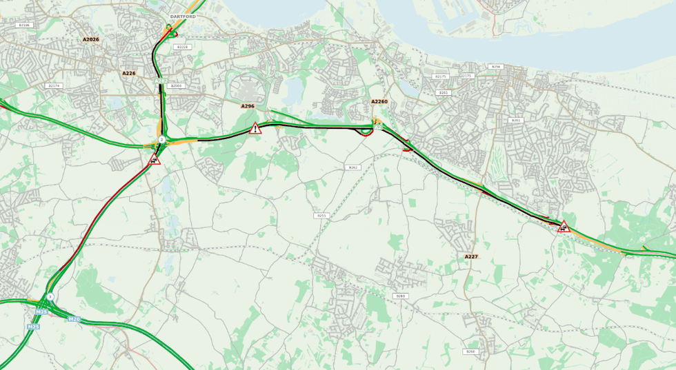 Drivers are facing around six miles of congestion on the A2 \u200b