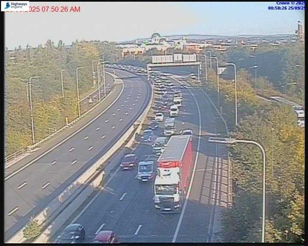 Drivers are facing traffic chaos on the M60 this morning