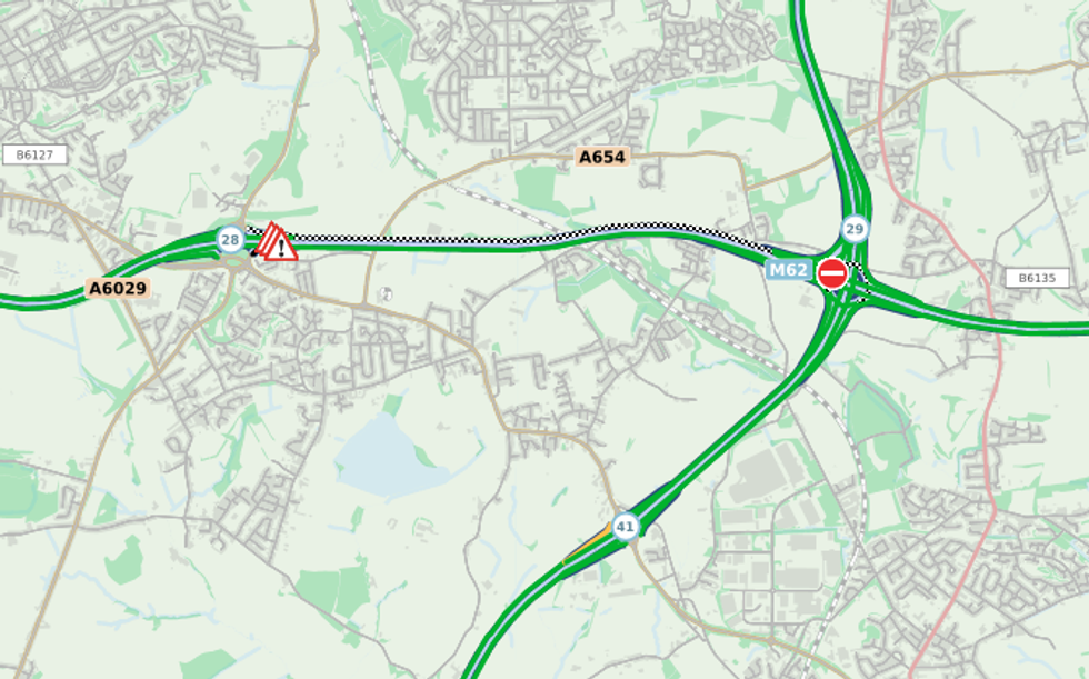 Drivers could face long delays following the single vehicle accident on the M62 this morning