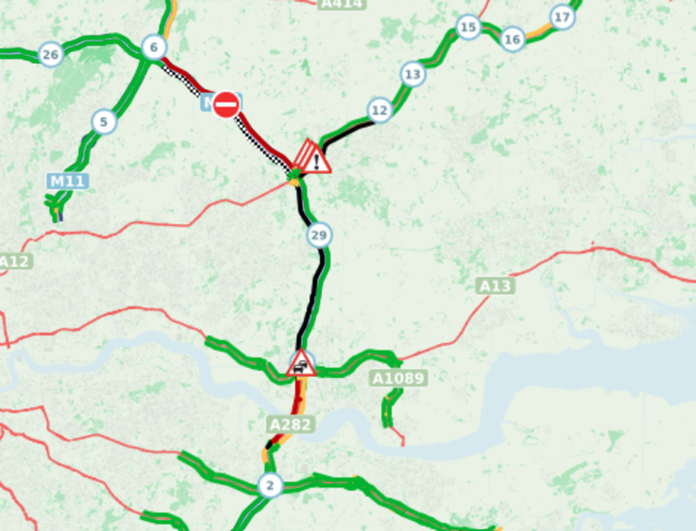 Drivers face long delays along the M25 after the motorway traffic accident