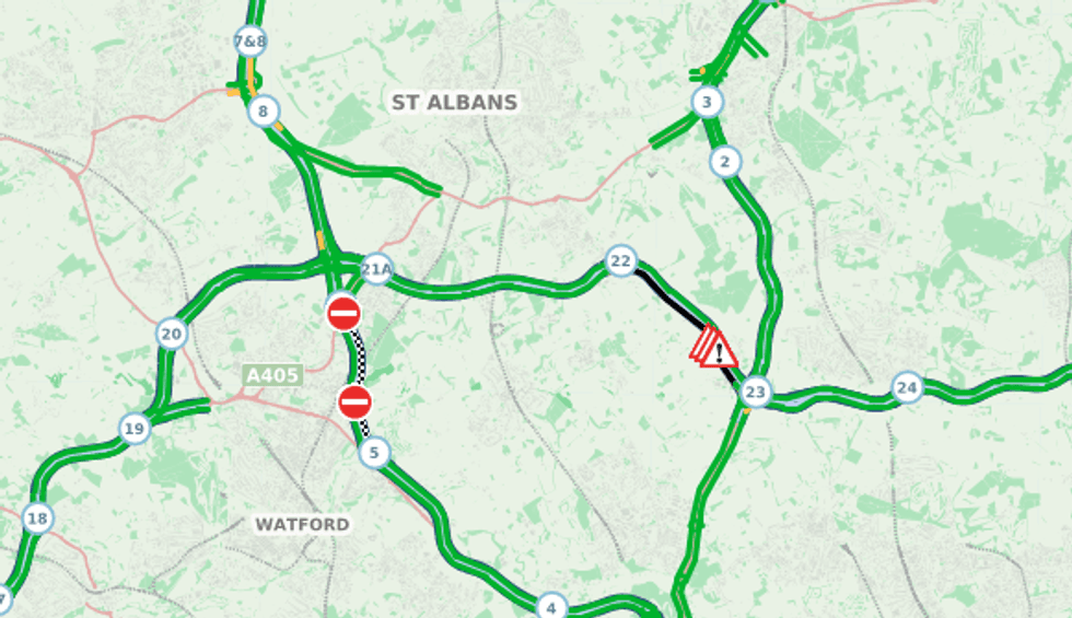 Drivers in Hertfordshire are dealing with long delays on the M1 and M25 this morning