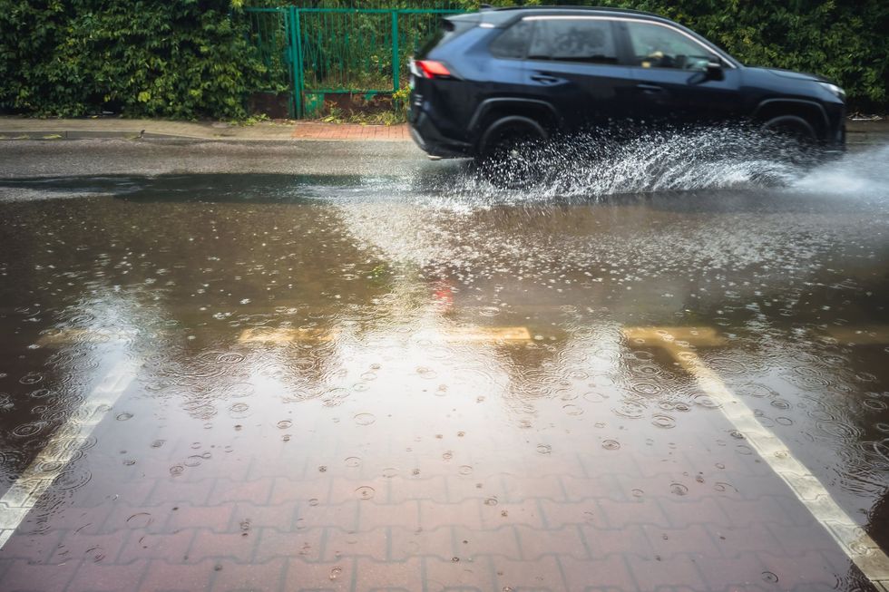 Driving in puddle