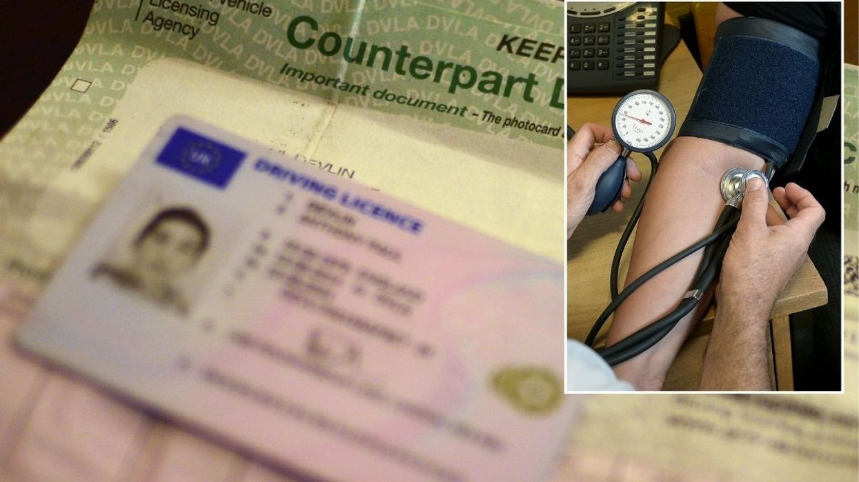 Driving licence and a blood pressure test