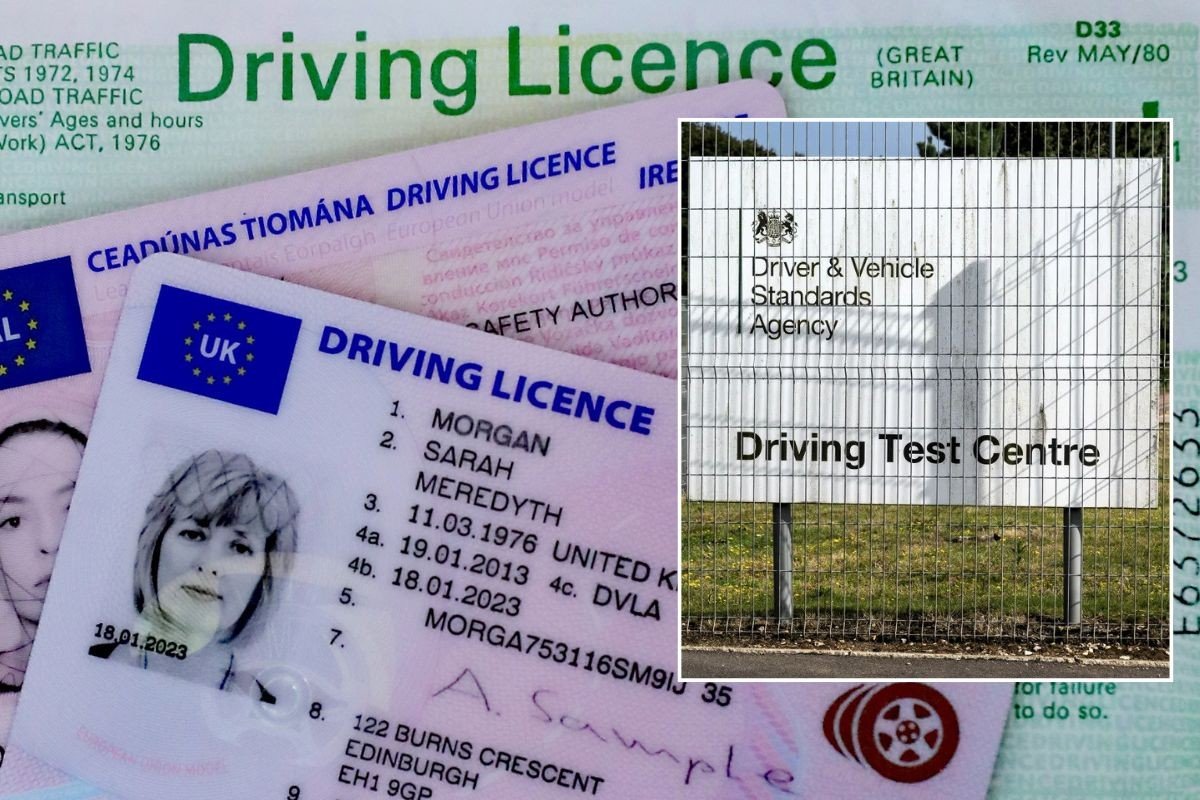 Driving licence and a DVSA driving test centre