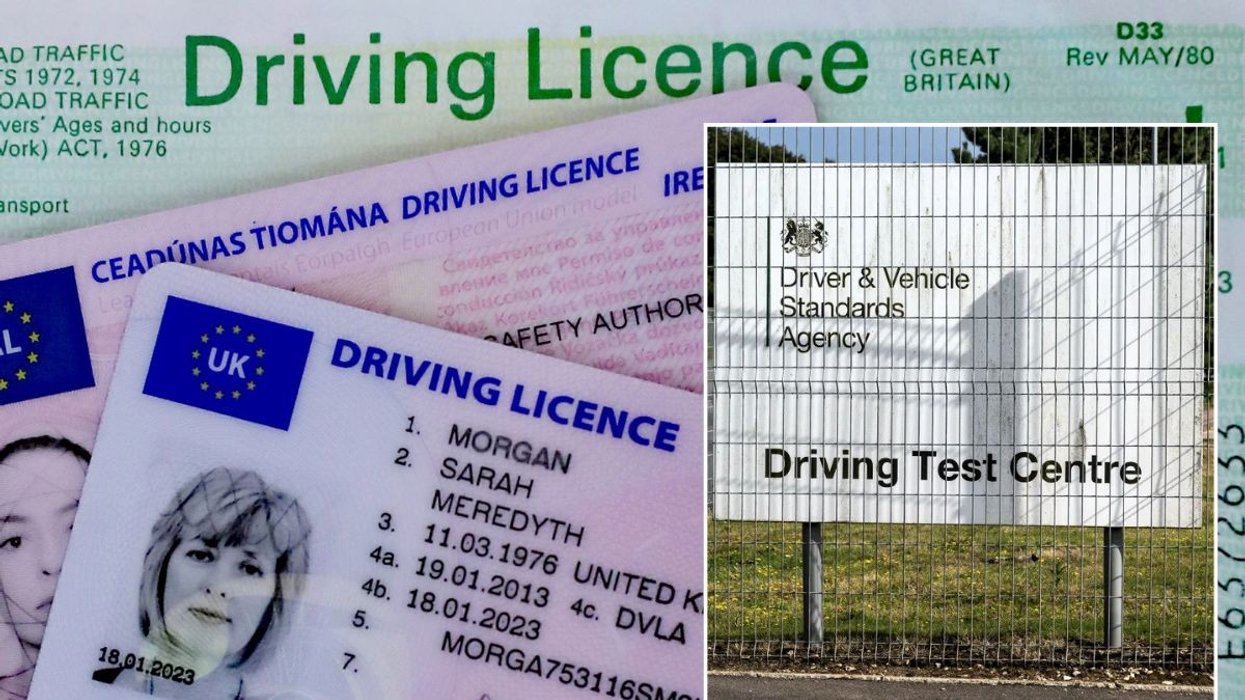 Driving licence and a DVSA driving test centre