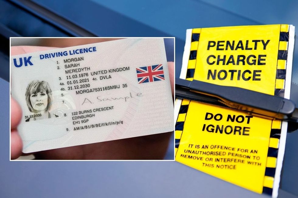Driving licence and a parking fine