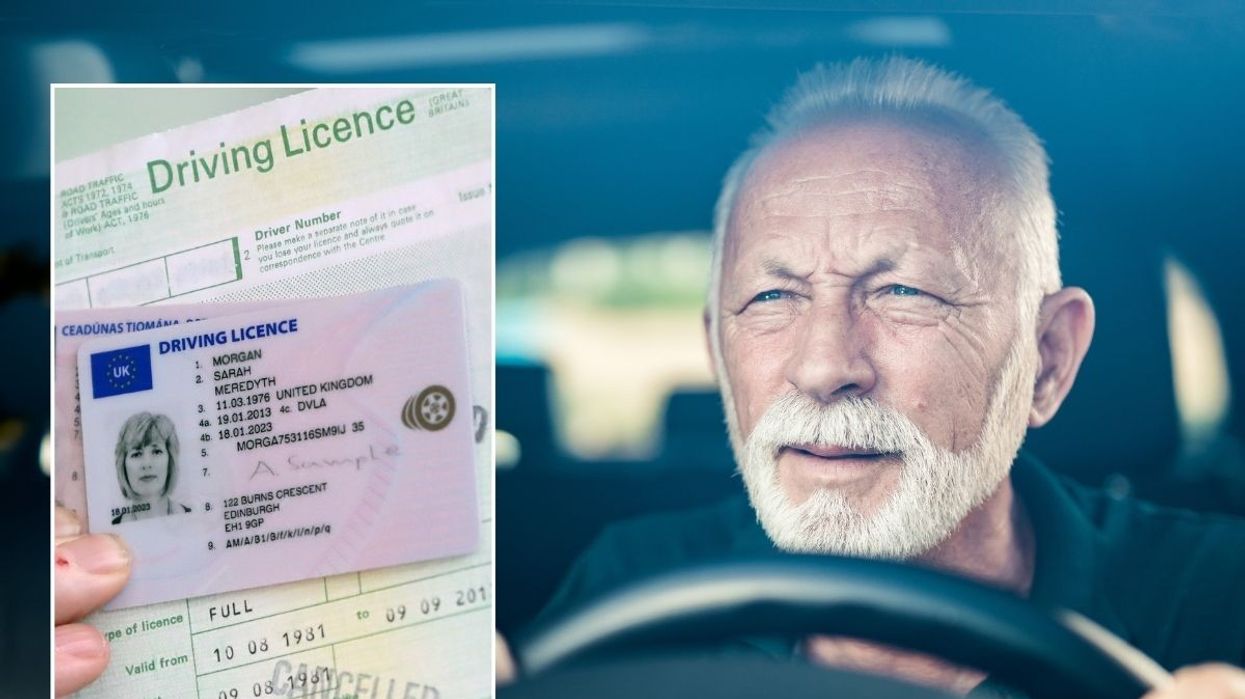 Driving licence and an elderly driver