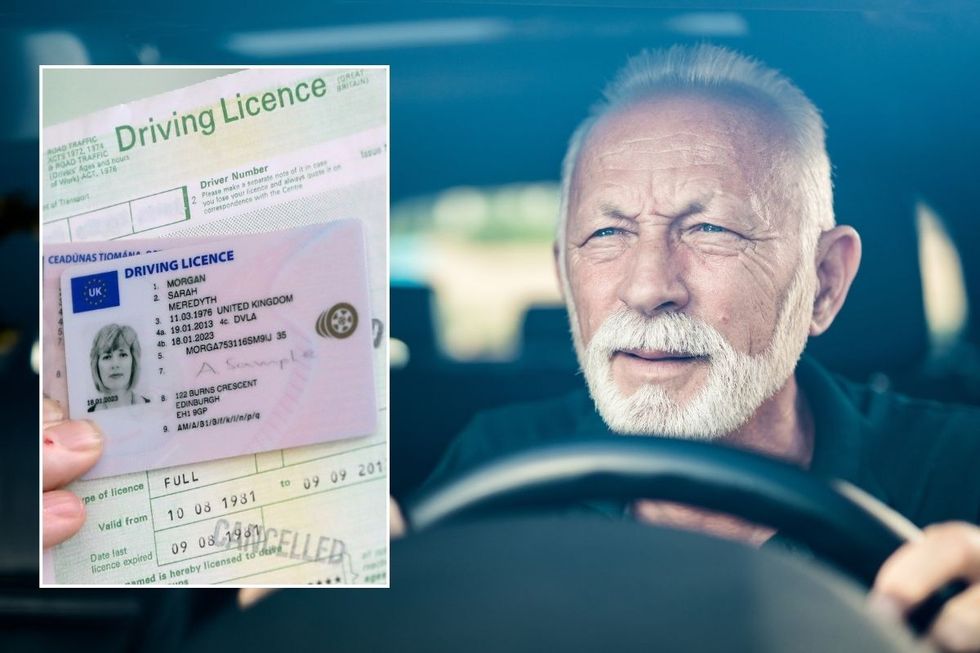 Driving licence and an elderly driver