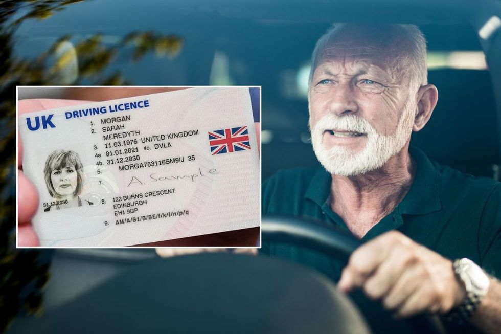 Driving licence and an elderly driver