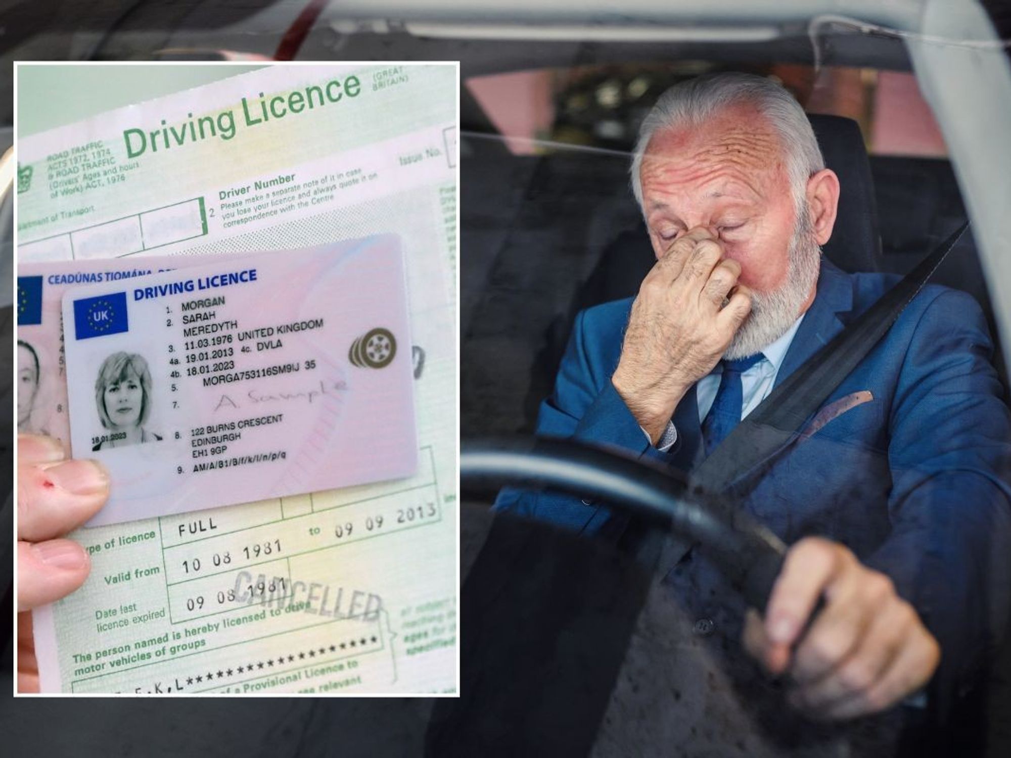 Driving licence and an elderly driver