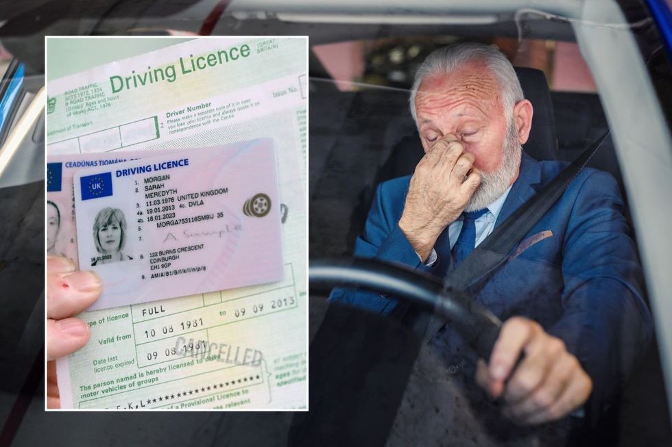 Driving licence and an elderly driver