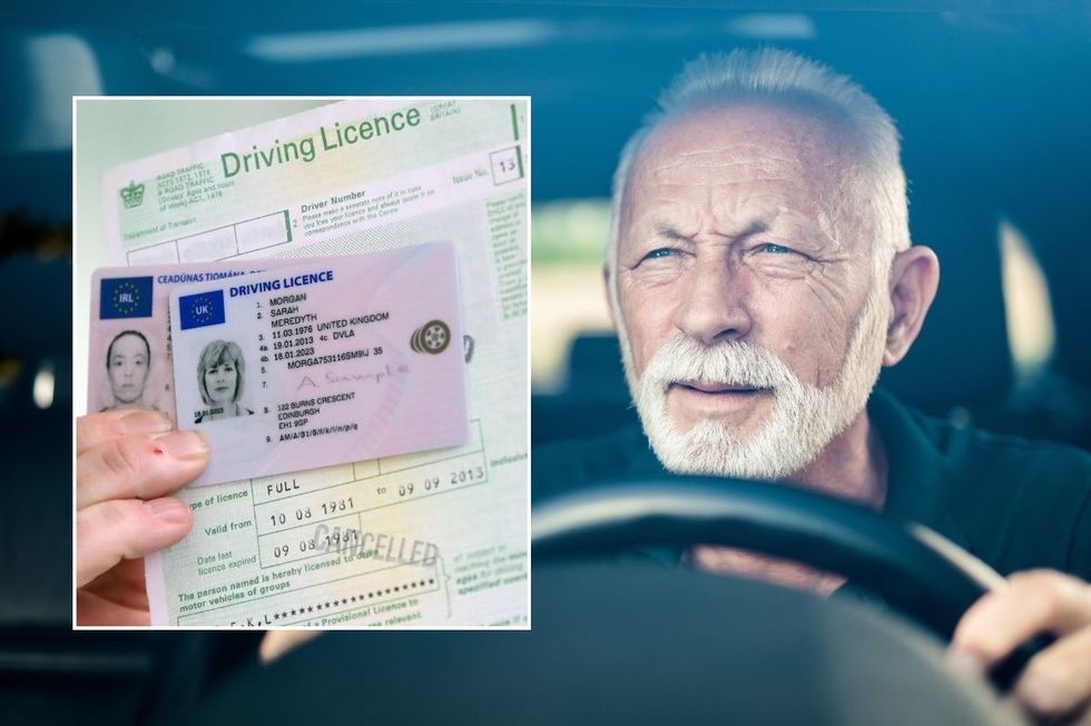 Driving licence and an elderly driver