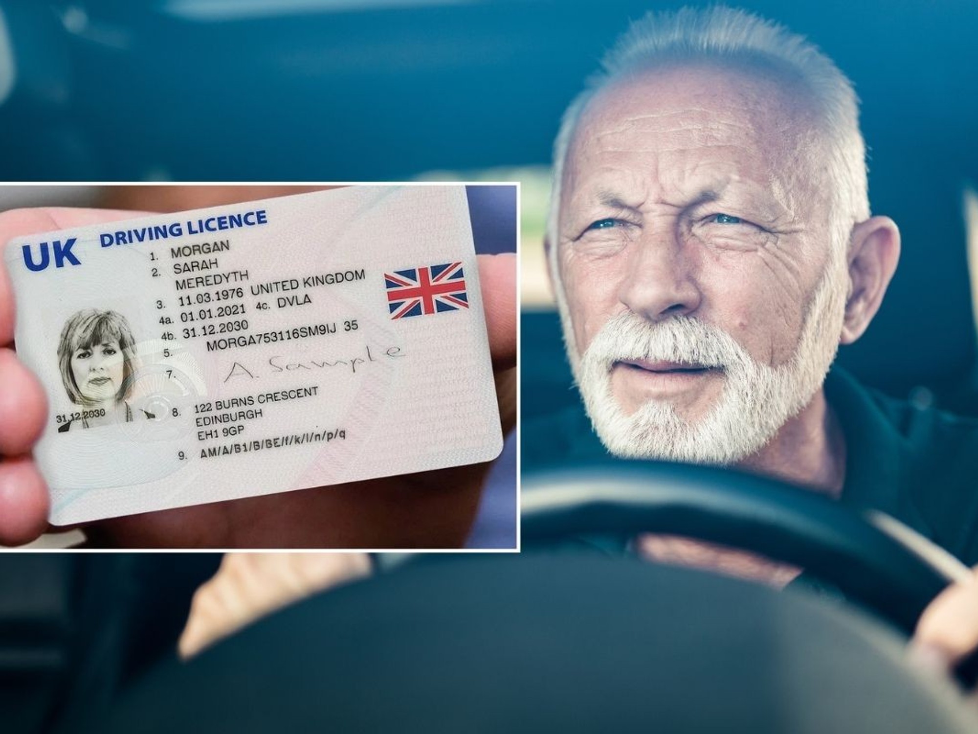 Driving licence and an elderly motorist