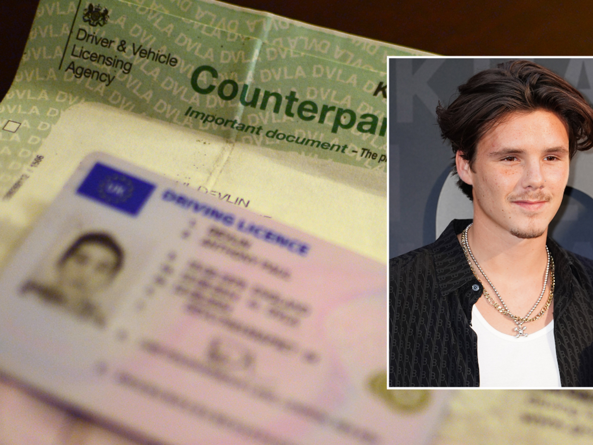 Driving licence and Cruz Beckham