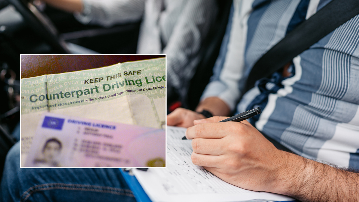 Driving licence and learner test in vehicle