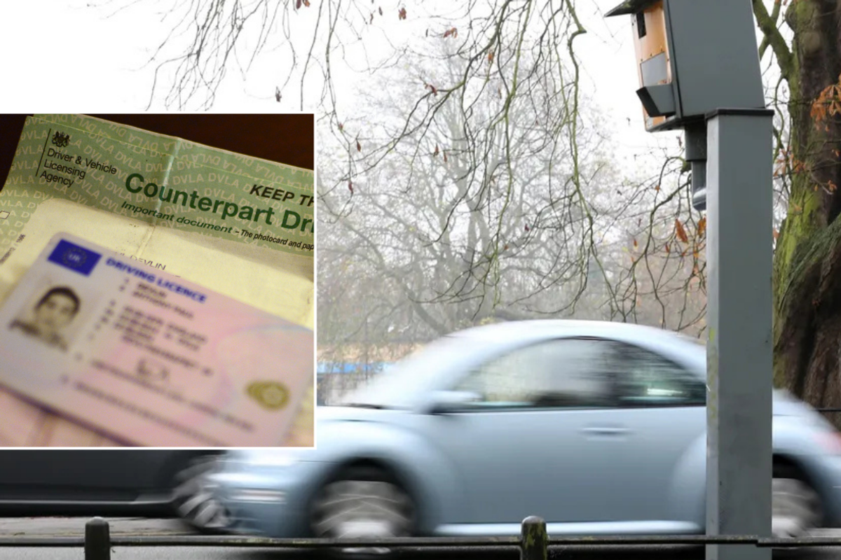 Driving licence and speeding car