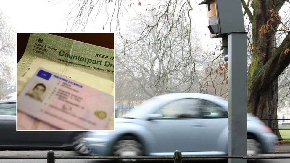Driving licence and speeding car