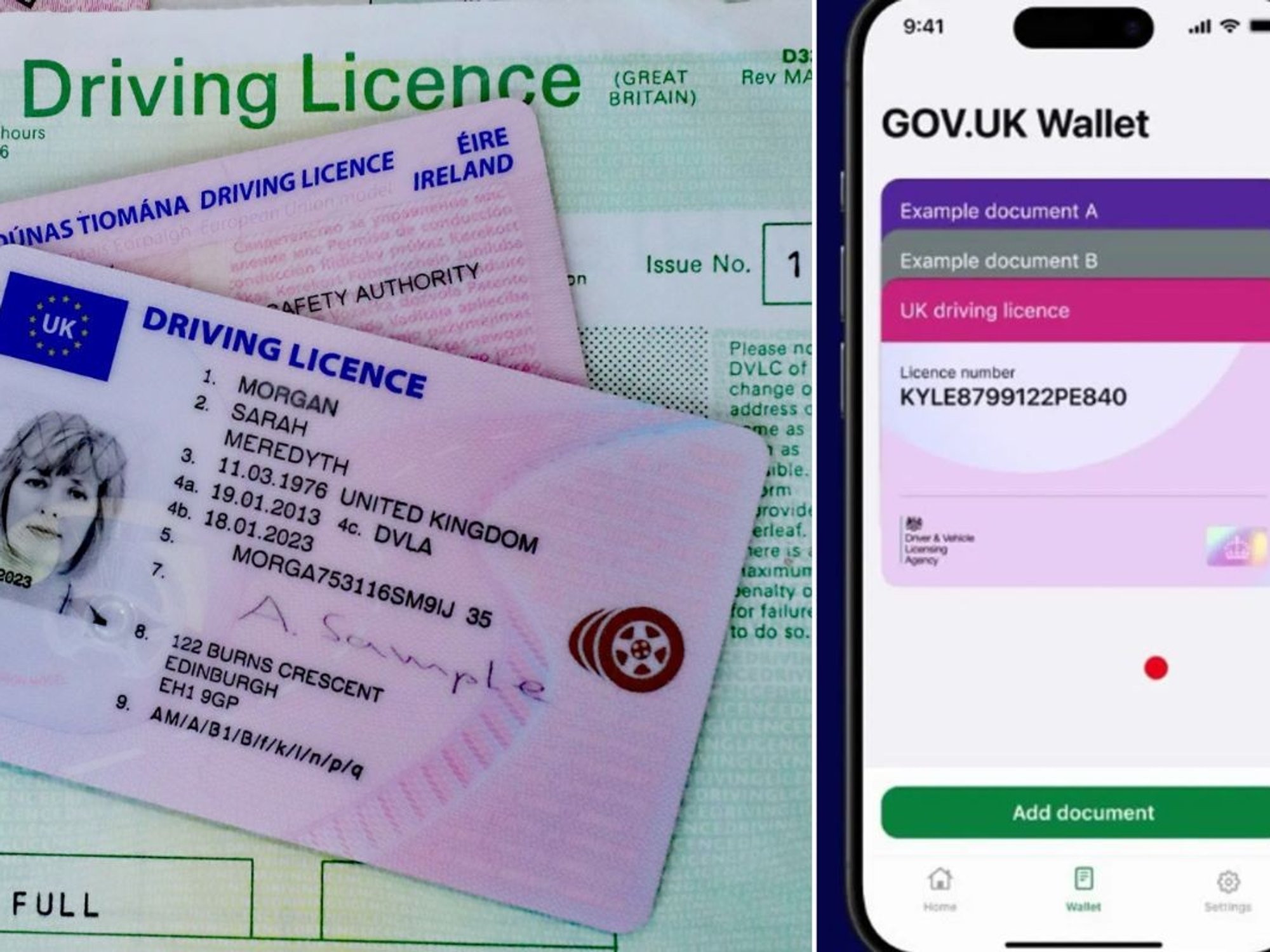 Driving licence and the GOV.UK digital wallet driving licence