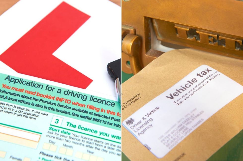 Driving licence application and car tax reminder