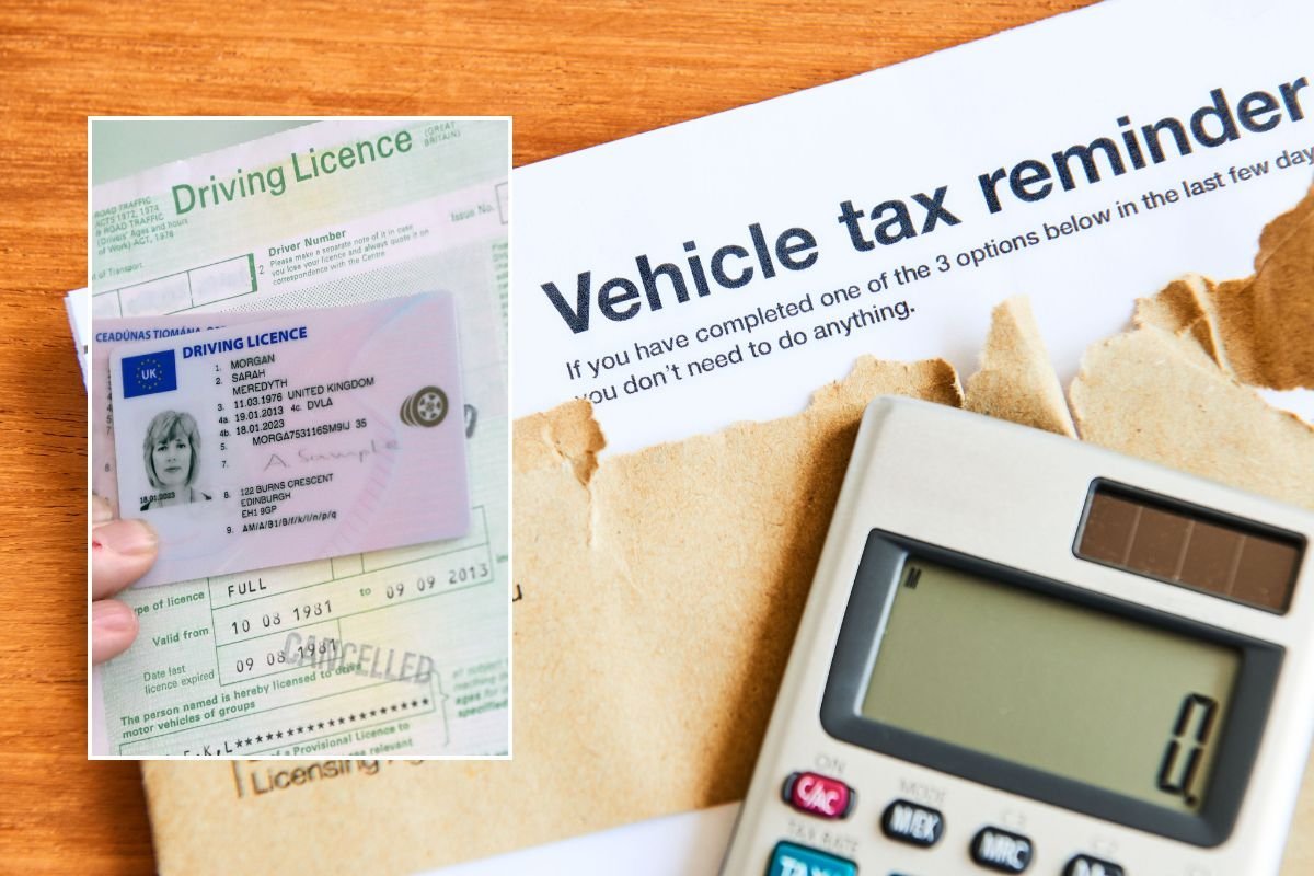 Driving licence application form and a vehicle tax reminder letter