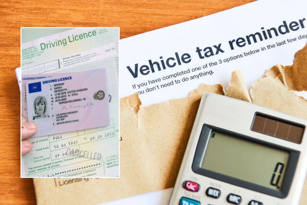 Driving licence application form and a vehicle tax reminder letter