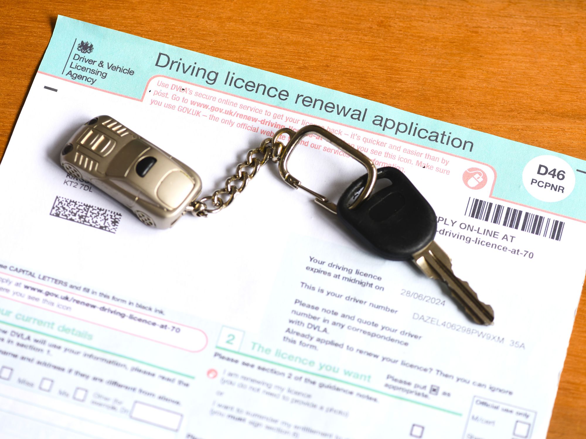 Driving licence application form
