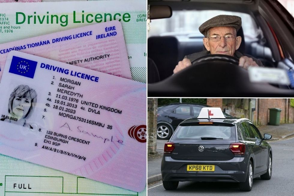 Driving licence, elderly driver and a learner car