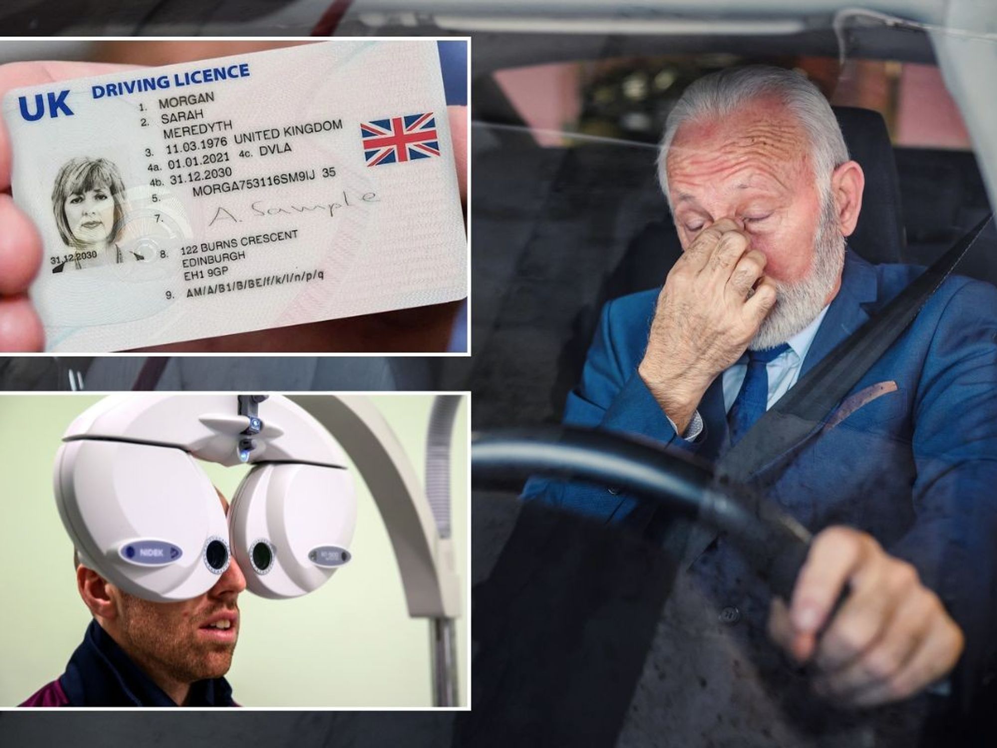 Driving licence, eyesight test and an elderly driver