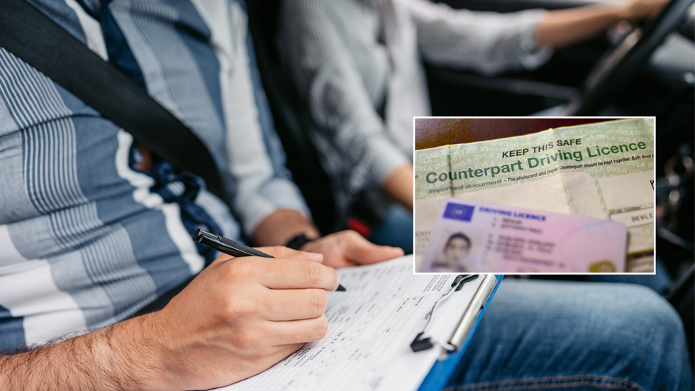 Driving test and licence form