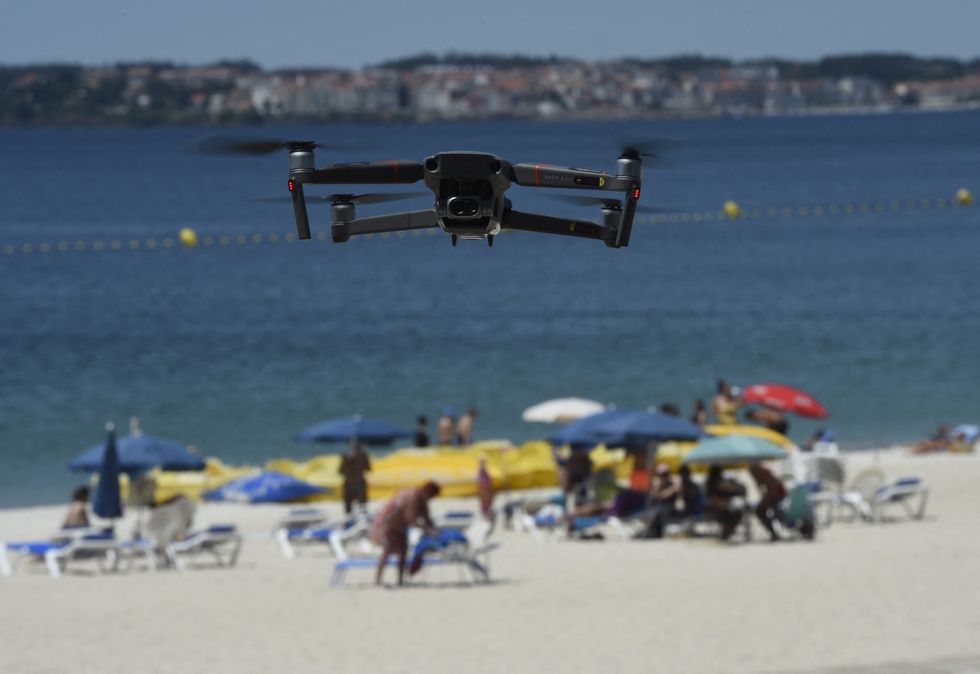Drone on Spanish beach