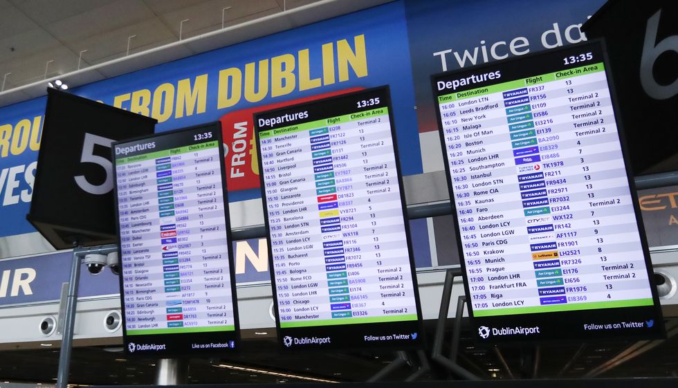 Dublin airport departure boards