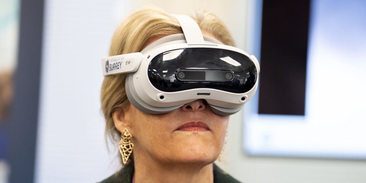 Duchess of Edinburgh immerses herself in virtual reality as Duke of Kent, 90, watches on Duchess of Edinburgh immerses herself in virtual reality as Duke of Kent, 90, watches on