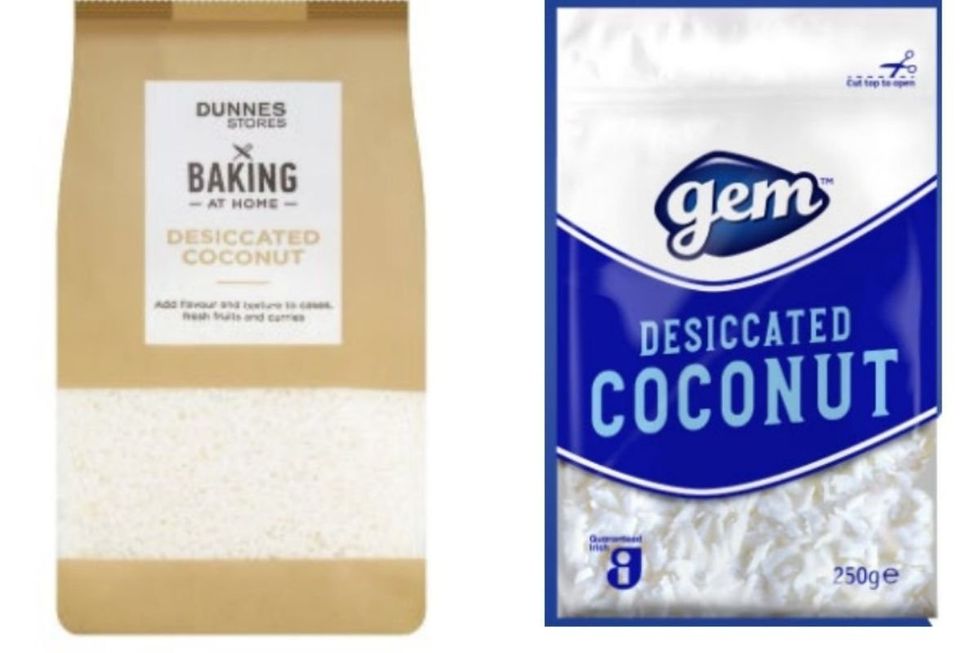 Dunnes Stores Desiccated Coconut and Gem Desiccated Coconut