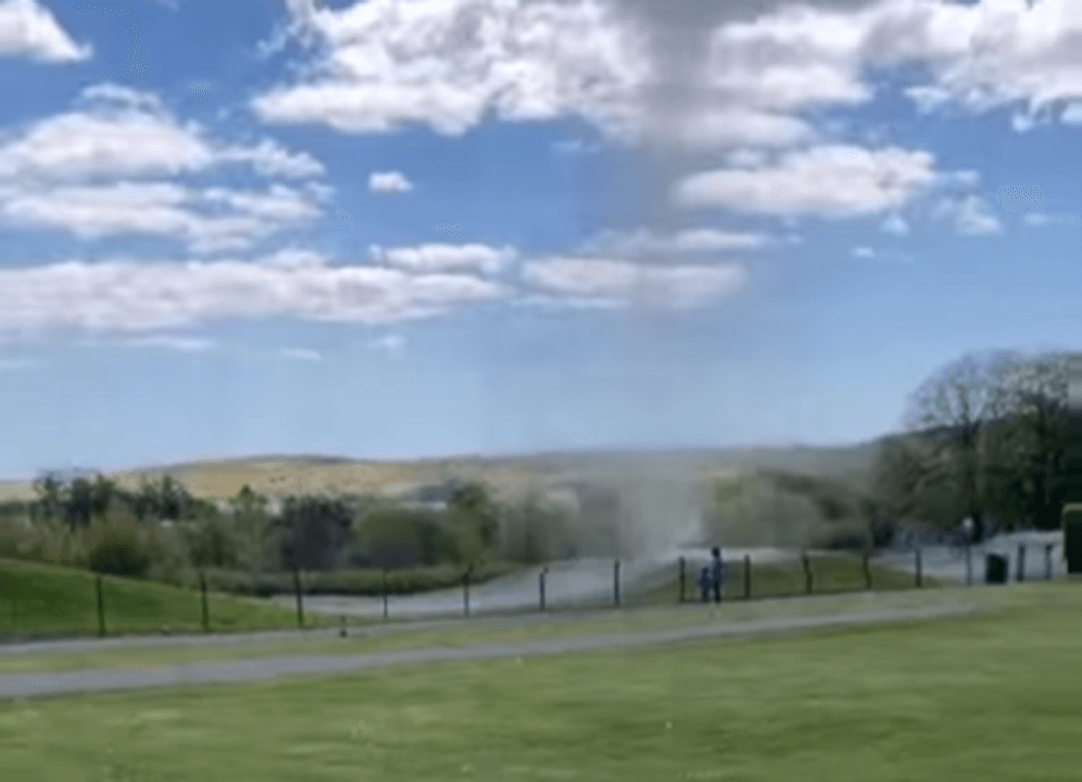 Dust devil in park in Isle of Man