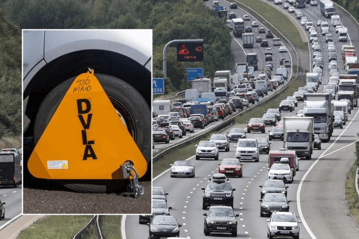 DVLA car clamp and UK road