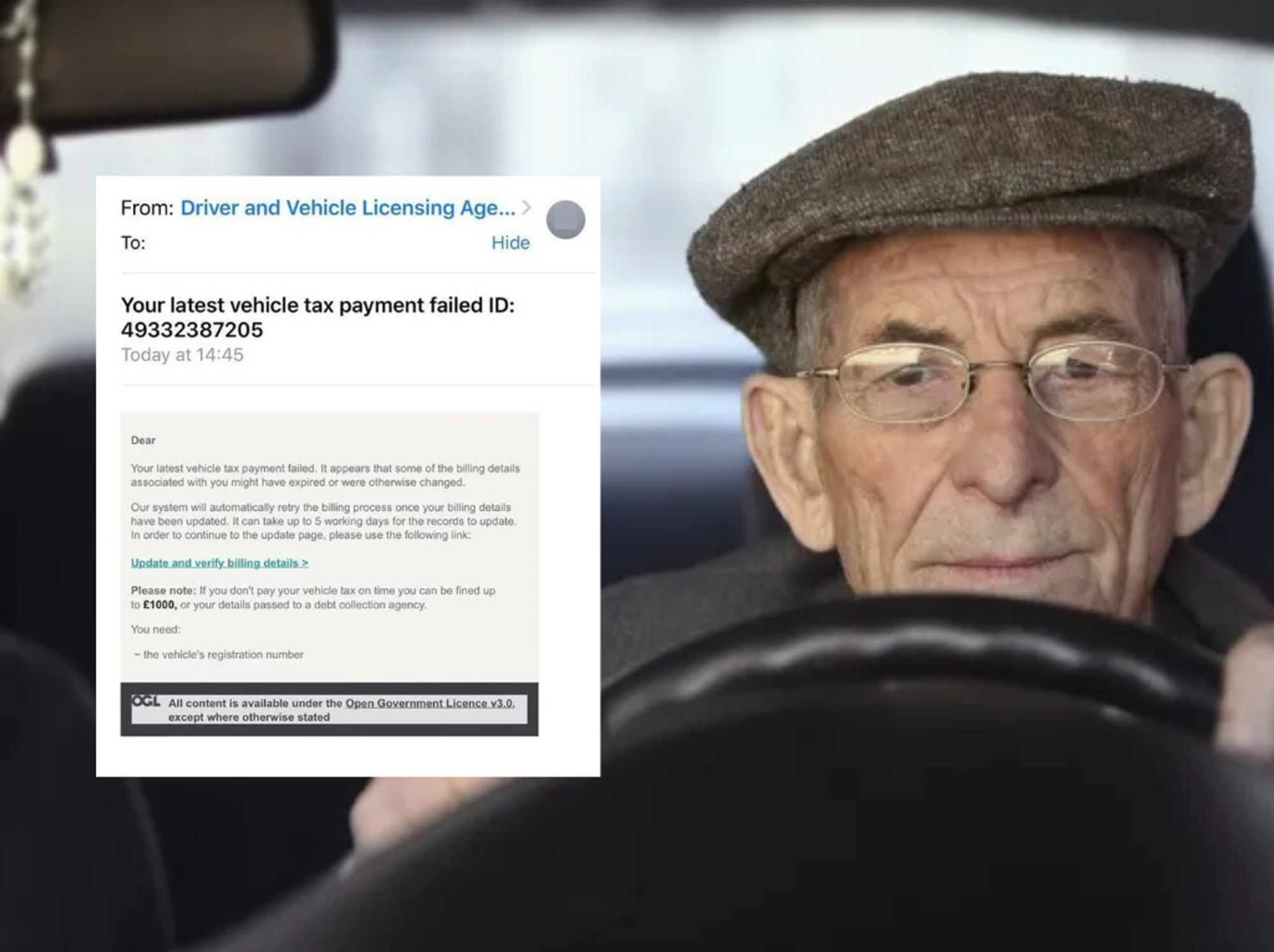 DVLA fake email and elderly driver
