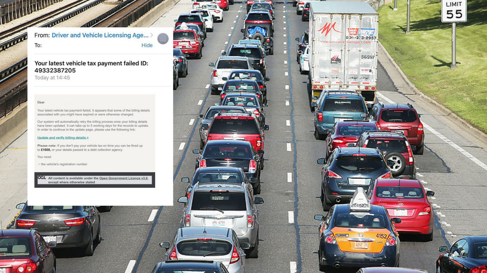 DVLA fake email and UK road