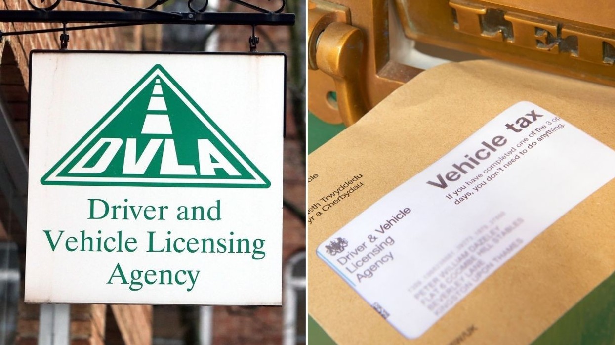 DVLA sign and car tax reminder